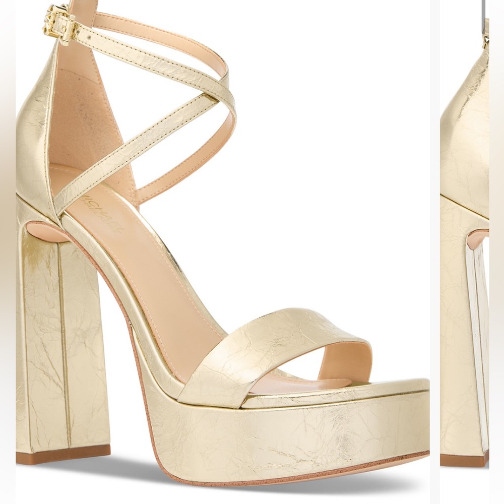 Michael Kors Cami Pale Gold Platform Heels